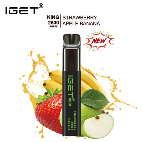 IGET KING STRAWBERRY APPLE BANANA ICE – 2600 PUFFS