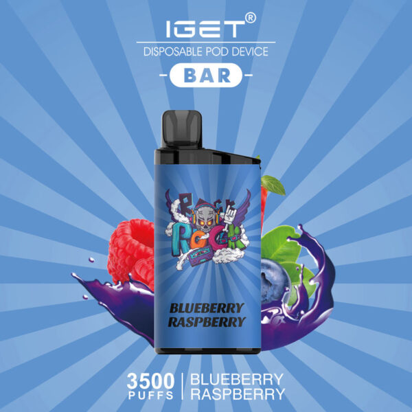 IGET BAR BLUEBERRY RASPBERRY ICE – 3500 PUFFS